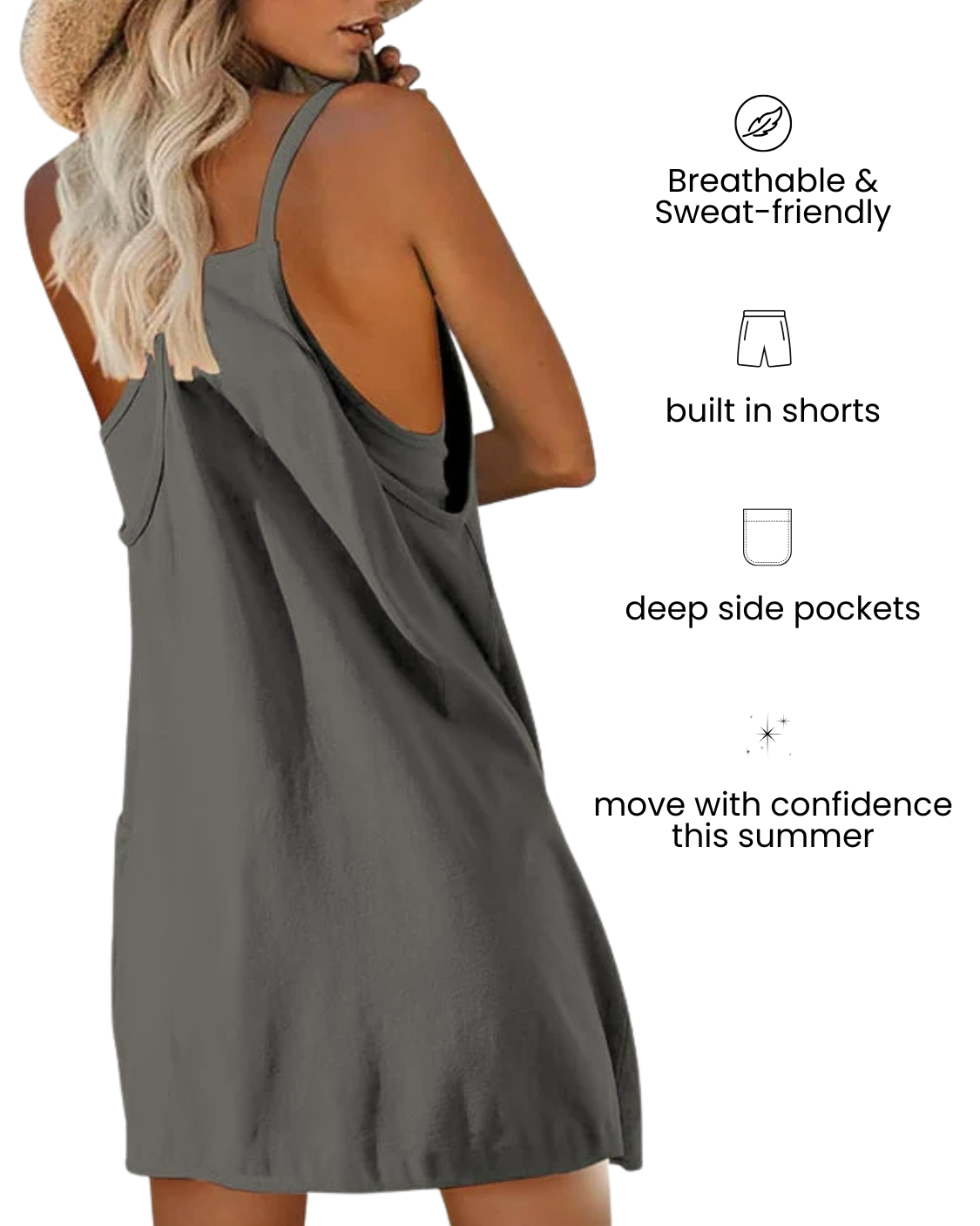 Women's Athletic Sleeveless Mini Dress